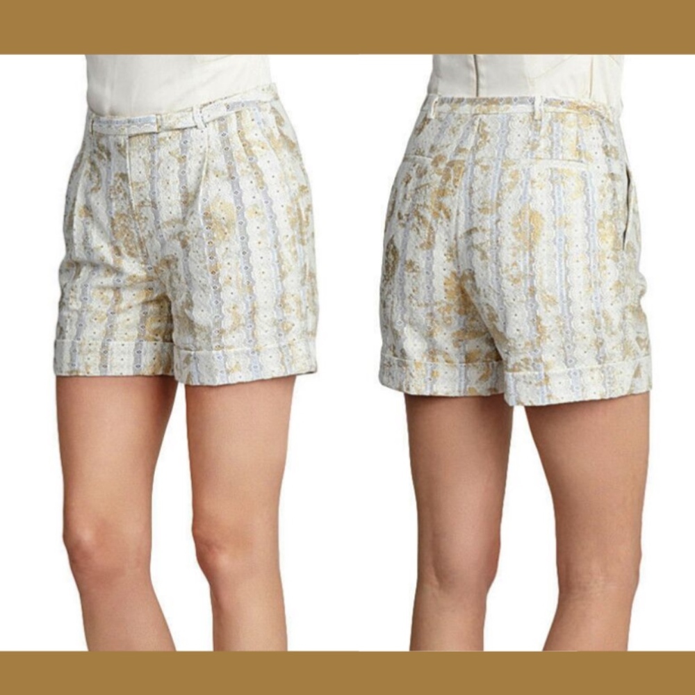NWT $735 Vivienne Westwood Red Label Laminated Lace Shorts [ SZ 38‎ IT ]